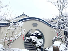 初雪后的仙海院子，驚艷了人間